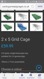 how big is a 2x5 cage in cm?