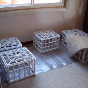 Milk crates for the base
